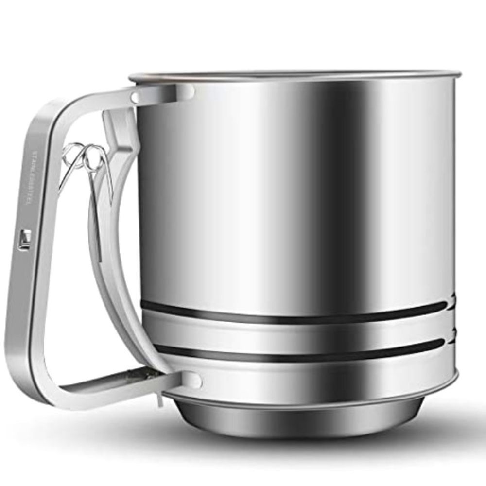 Stainless Steel Flour Sifter Large Baking Sieve Cup